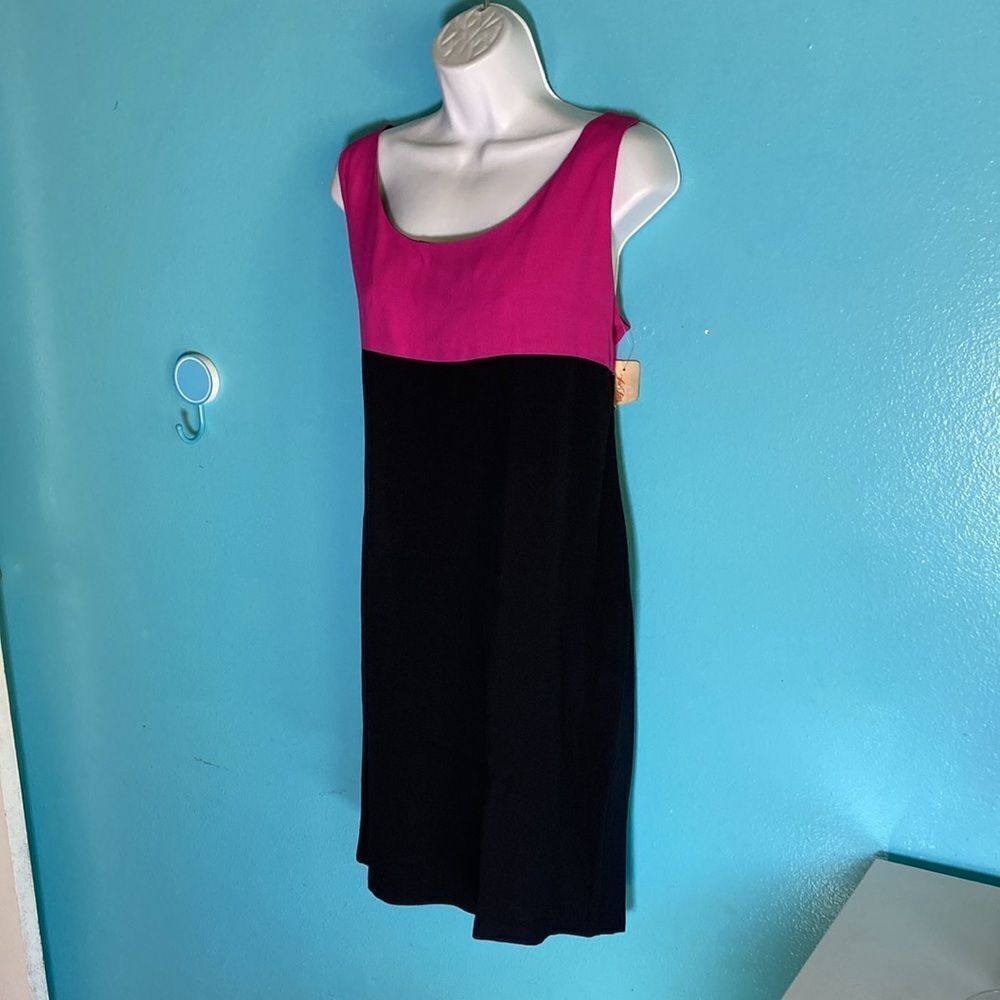 VINTAGE Holly Sharp Womens Size M 80’s Color Block Sheath Dress 40-39-42 NWT